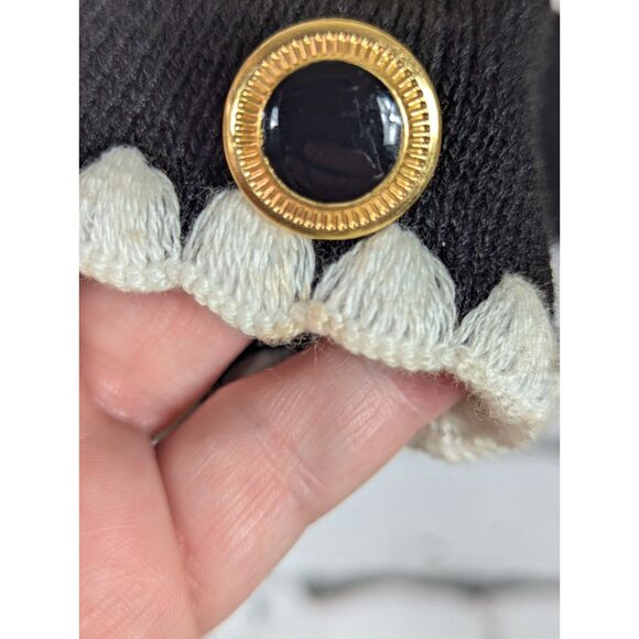 VINTAGE LAURA by ALYZIA Classic Knit Cardigan Black White Statement Size *M/L - Picture 7 of 7